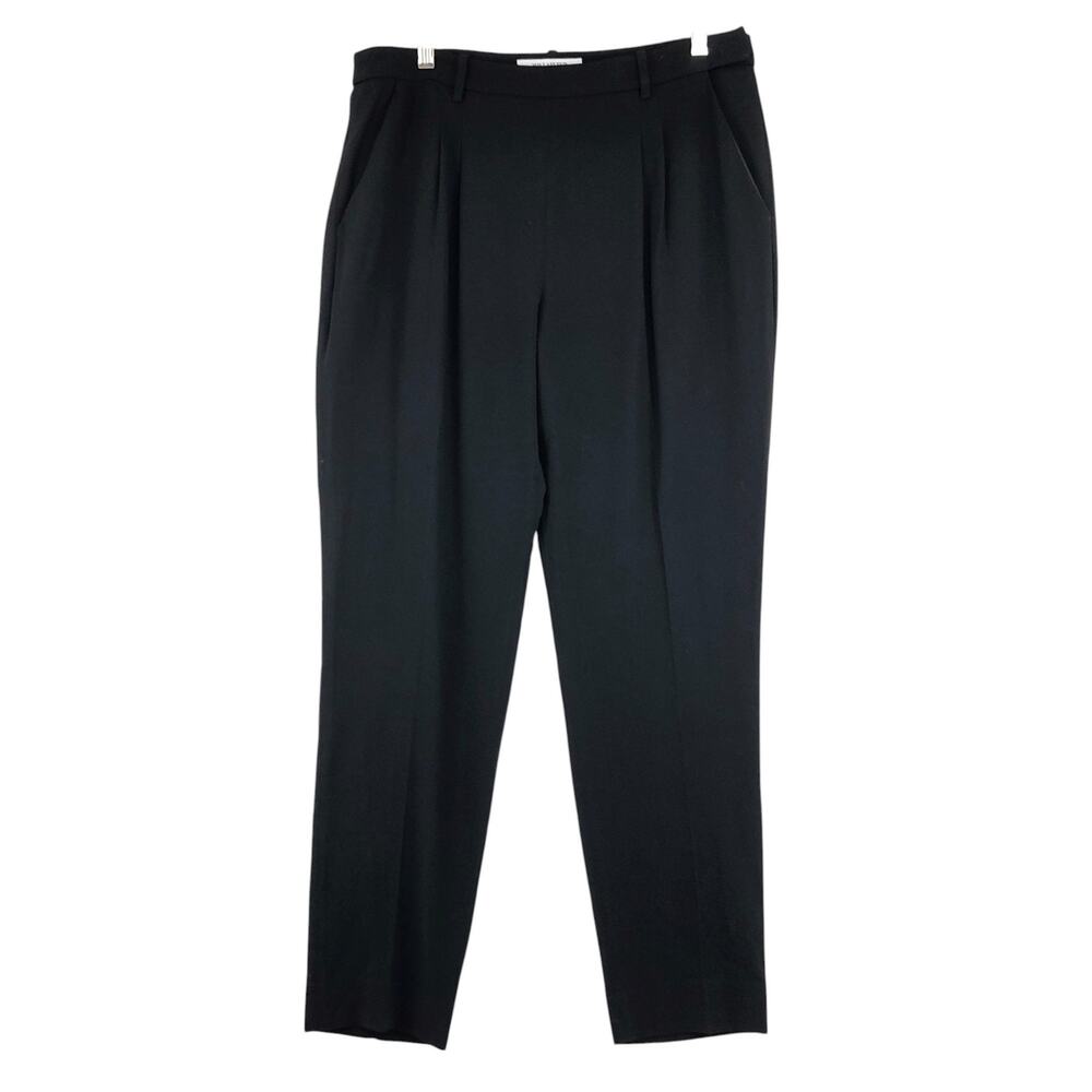 MM Lafleur New York Womens Size 6 Pants Pleated Front Straight Leg Stretch Black